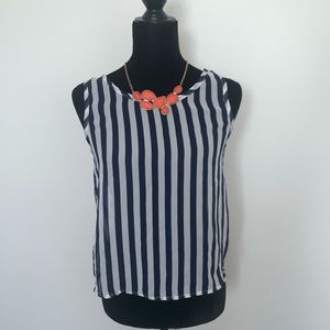 Blue stripe crop top